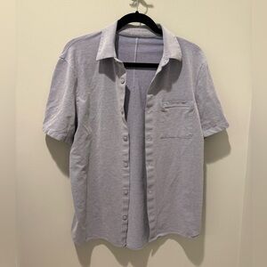 Lululemon Men's Light Blue Button Down Short Sleeve Shirt